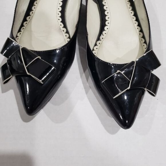 1901 Black Pointed Toe Slingback Flats Size 5.5 - Picture 6 of 9